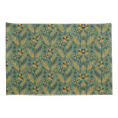 Stylized botanical orange and black floral pattern 枕カバー (裏面-右)