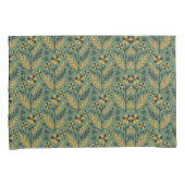 Stylized botanical orange and black floral pattern 枕カバー (正面右)