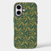 Stylized botanical orange and black floral pattern Case-Mate iPhoneケース (裏面)