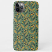 Stylized botanical orange and black floral pattern iPhoneケース (裏面)