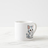 Stylized Cat Cartoon Line Art Design-52316 エスプレッソカップ (正面右)