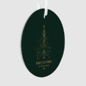 Stylized Christmas Tree in Gold on Dark Background オーナメント (正面)