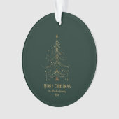 Stylized Christmas Tree in Gold on Dark Background オーナメント (正面)