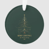 Stylized Christmas Tree in Gold on Dark Background オーナメント (正面)