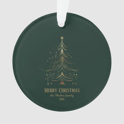 Stylized Christmas Tree in Gold on Dark Background オーナメント (正面)