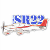 Stylized Cirrus SR22 Plane with Bold Typography シール (正面)