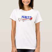 Stylized Cirrus SR22 Plane with Bold Typography Tシャツ (正面)