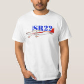 Stylized Cirrus SR22 Plane with Bold Typography Tシャツ (正面)