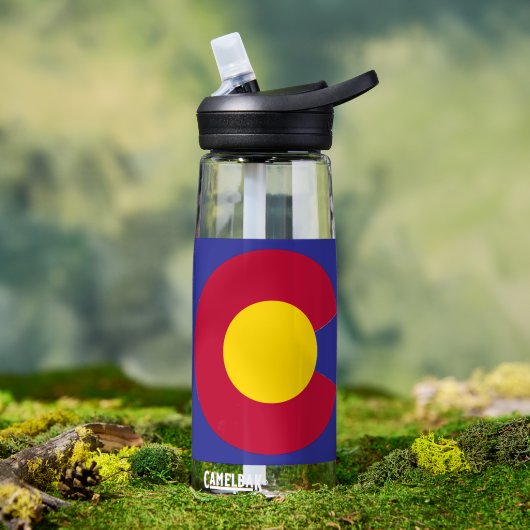 Stylized Colorado State Flag ウォーターボトル (アウトドア (回転後))