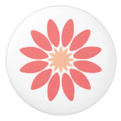 Stylized Coral Daisy with Peach Center セラミックノブ (正面)