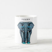 Stylized Elephant Graphic with Power Theme コーヒーマグカップ (中央)