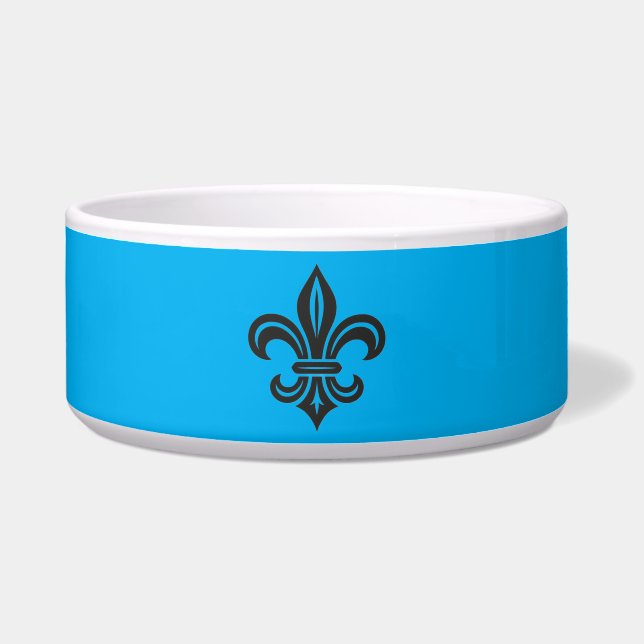 "Stylized Fleur-de-lis" Ceramic Pet Bowl ボウル (正面)