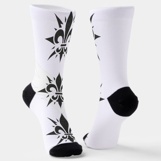 "Stylized Fleur-de-lis" Crew Socks ソックス (傾斜あり)