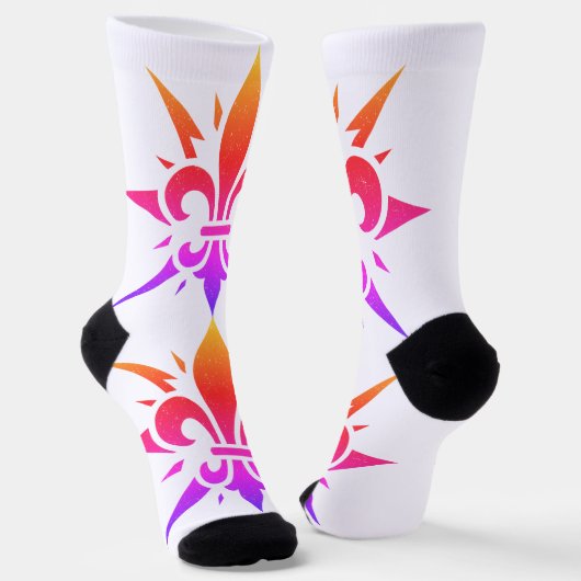 "Stylized Fleur-de-lis" Crew Socks ソックス (傾斜あり)