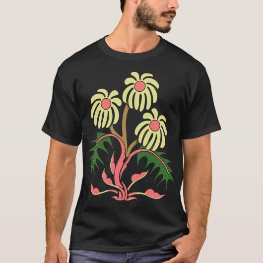 Stylized Floral Illustration – Elegant Nature Art  Tシャツ (正面)