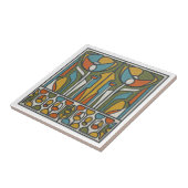 Stylized Floral Mid-Century Motif #6 ID1224 タイル (側面)