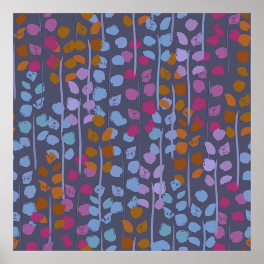 Stylized floral seamless pattern. Vintage imitatio ポスター (正面)