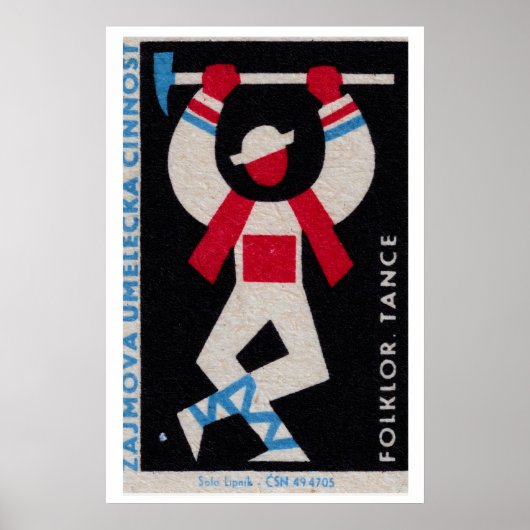 Stylized Folk Dancer Czechoslovakia 1960s-70s ポスター (正面)