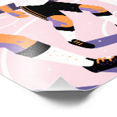 Stylized Football Players Dribbling a Soccer Ball フォトプリント (角)