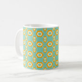 Stylized geometric pattern in bold orange hexagon コーヒーマグカップ (正面左)