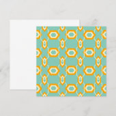 Stylized geometric pattern in bold orange hexagon サンキューカード (正面/裏面)