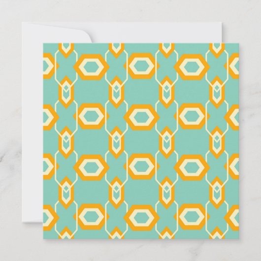 Stylized geometric pattern in bold orange hexagon サンキューカード (正面)