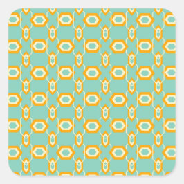 Stylized geometric pattern in bold orange hexagon スクエアシール
