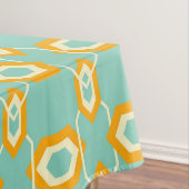 Stylized geometric pattern in bold orange hexagon テーブルクロス (インサイチュ)