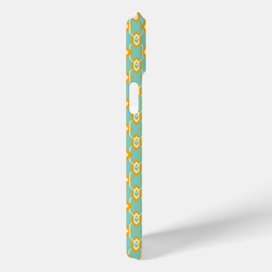 Stylized geometric pattern in bold orange hexagon Case-Mate iPhoneケース (裏面 / 右)