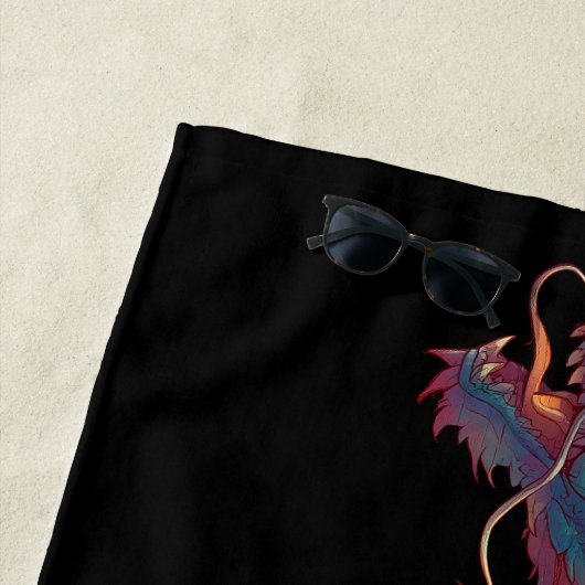 Stylized Graffiti Dragon Mural with Bold 'RISE'  ビーチタオル (インサイチュ)