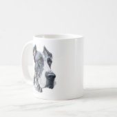 Stylized Great Dane Head コーヒーマグカップ (正面左)