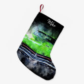 Stylized Hot Rod Grill Personalized スモールクリスマスストッキング (正面 (吊り時))