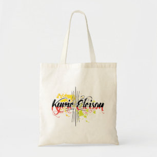 Stylized Kyrie Eleison Religious Phrase with Cross トートバッグ