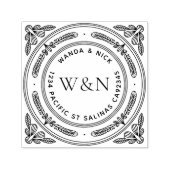 Stylized Leaf Return Address Self-Inking Stamp セルフインキングスタンプ (デザイン)