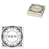 Stylized Lemons & Bows Wooden Return Address Stamp ラバースタンプ (押印)