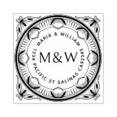 Stylized Lemons & Bows Wooden Return Address Stamp ラバースタンプ (インプリント)