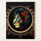 Stylized Lion Head Portrait in Mandala Frame プランナー手帳 (裏面)