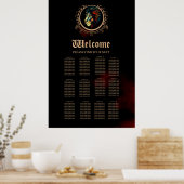 Stylized Lion Head Portrait in Mandala Frame  ポスター (キッチン)