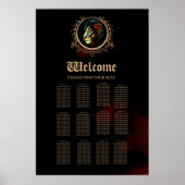 Stylized Lion Head Portrait in Mandala Frame  ポスター (正面)