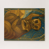 Stylized Meerkat Pair Under Starry Sky ジグソーパズル (横)