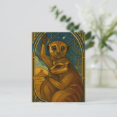 Stylized Meerkat Pair Under Starry Sky ポストカード (スタンド正面)