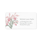 Stylized orchid Cattleya dusty pink address labels ラベル (正面)
