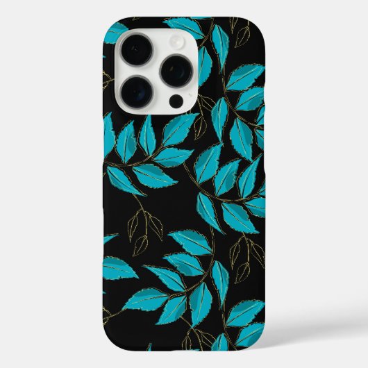 Stylized pattern featuring clusters of blue leaves Case-Mate iPhoneケース (裏面)