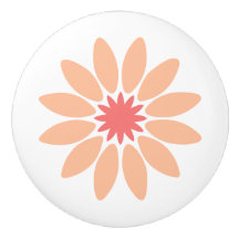 Stylized Peach Daisy with Coral Center