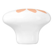 Stylized Peach Daisy with Coral Center セラミックノブ (側面)