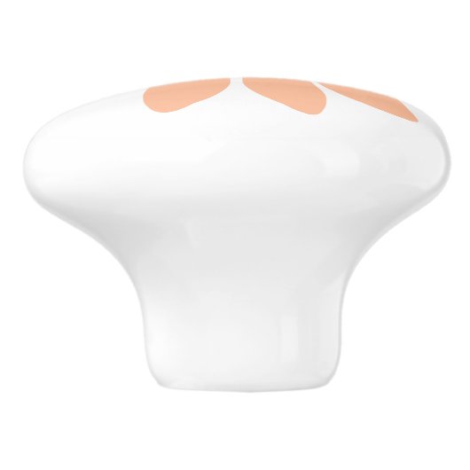 Stylized Peach Daisy with Coral Center セラミックノブ (側面)