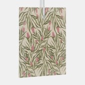 Stylized pink bell-shaped floral pattern ガラスオーナメント (正面右)