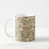 Stylized pink bell-shaped floral pattern コーヒーマグカップ (左)