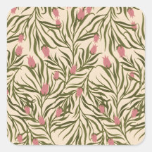 Stylized pink bell-shaped floral pattern