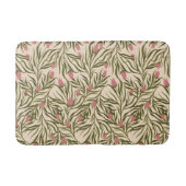 Stylized pink bell-shaped floral pattern バスマット (正面)